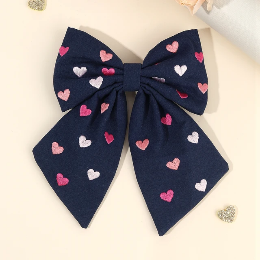 Embroidered Bow Baratte Pin