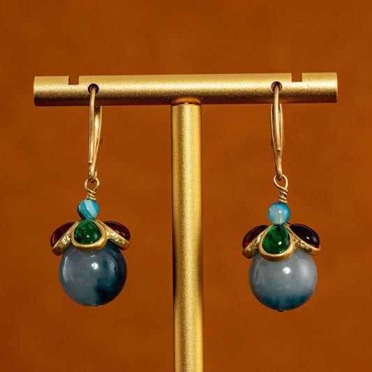 Blue Bubbles Antique Earrings