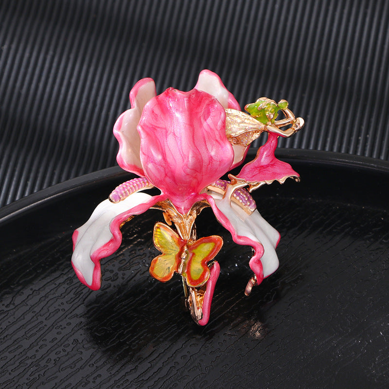 Orchavine Pink Enamel Brooch