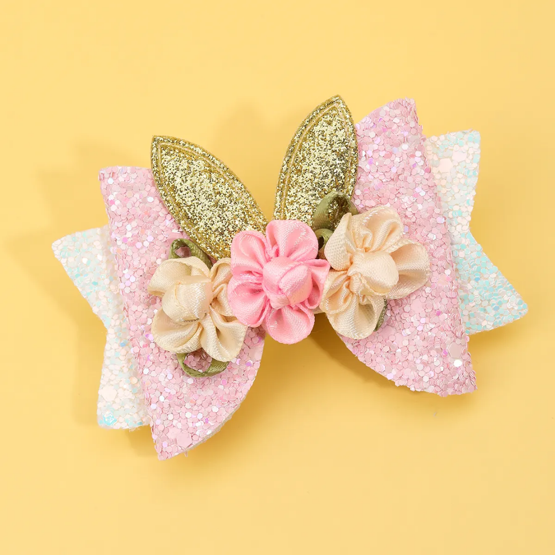 Flower & Cat Ears Kids Side Pin