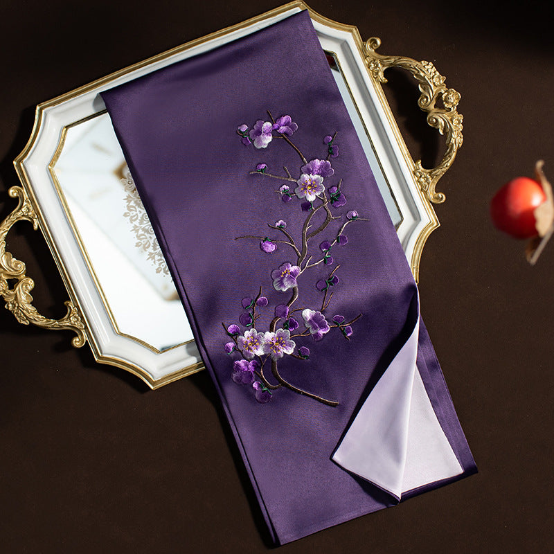 Eternal Orchid Embroidered Silk Stole (135x 35)
