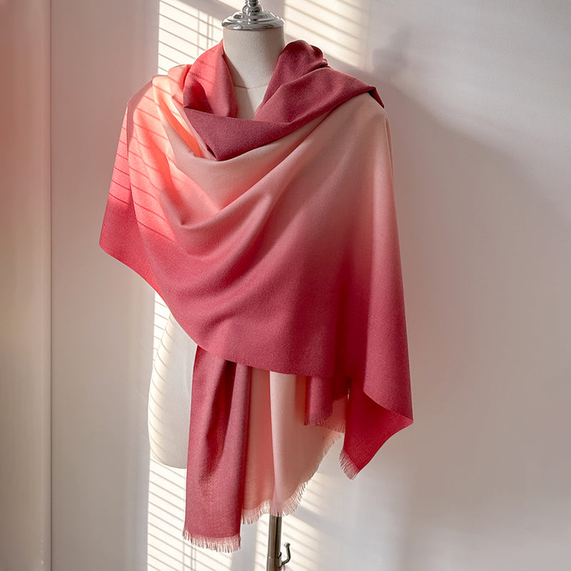 Elaris Berry Gradient Light Cashmere Shawl