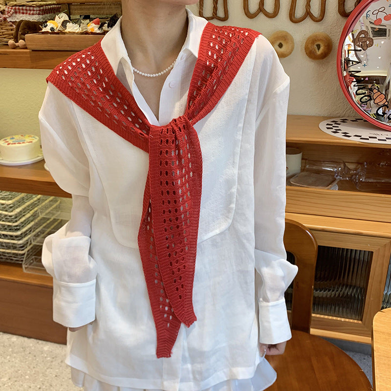 Isla Cherry Knitted Collar Scarf