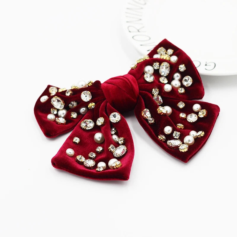 Bow Dazzle Hair Clip (Red)