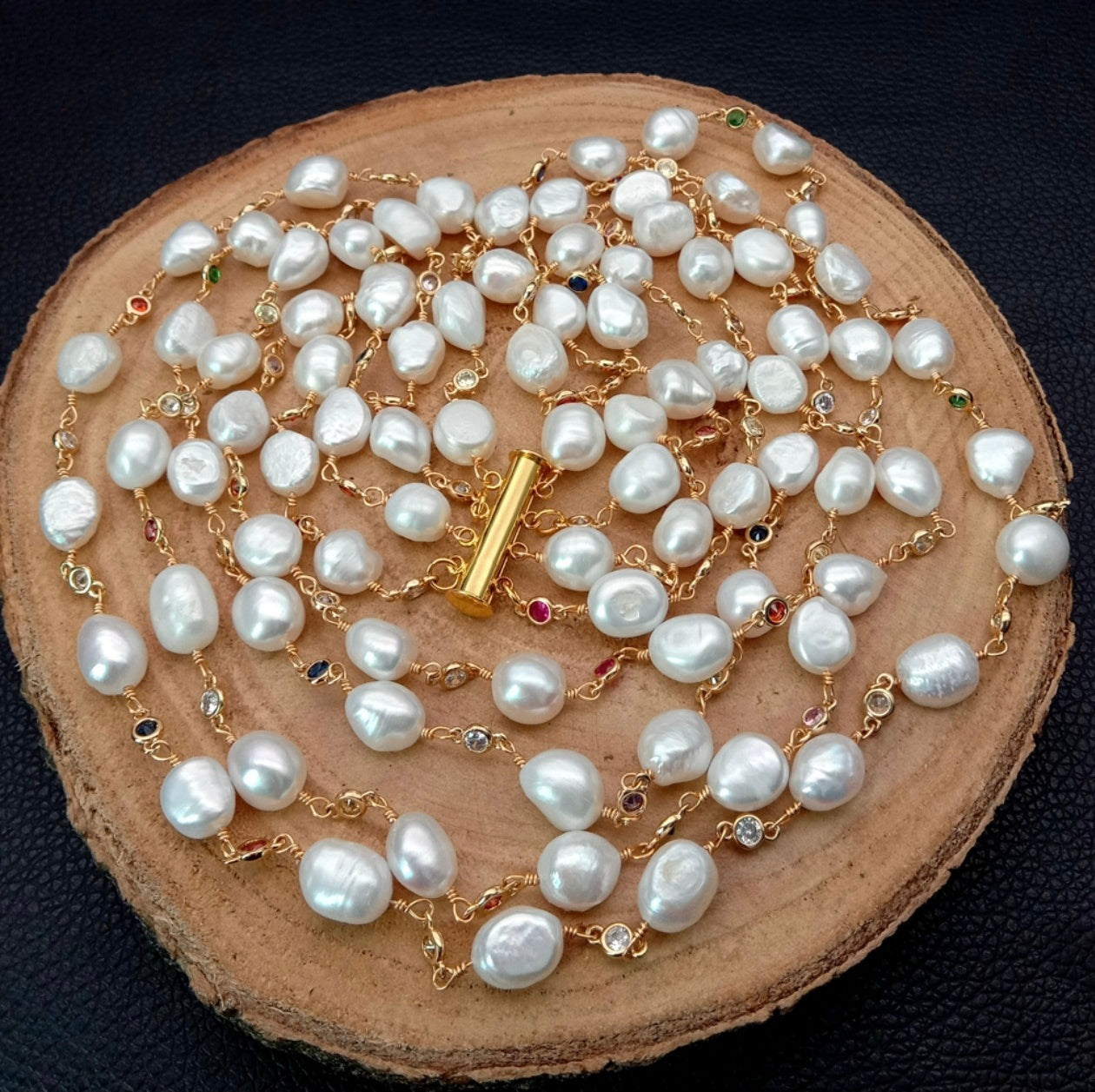 Eloise Four Layered Barouque Real Pearl Necklace