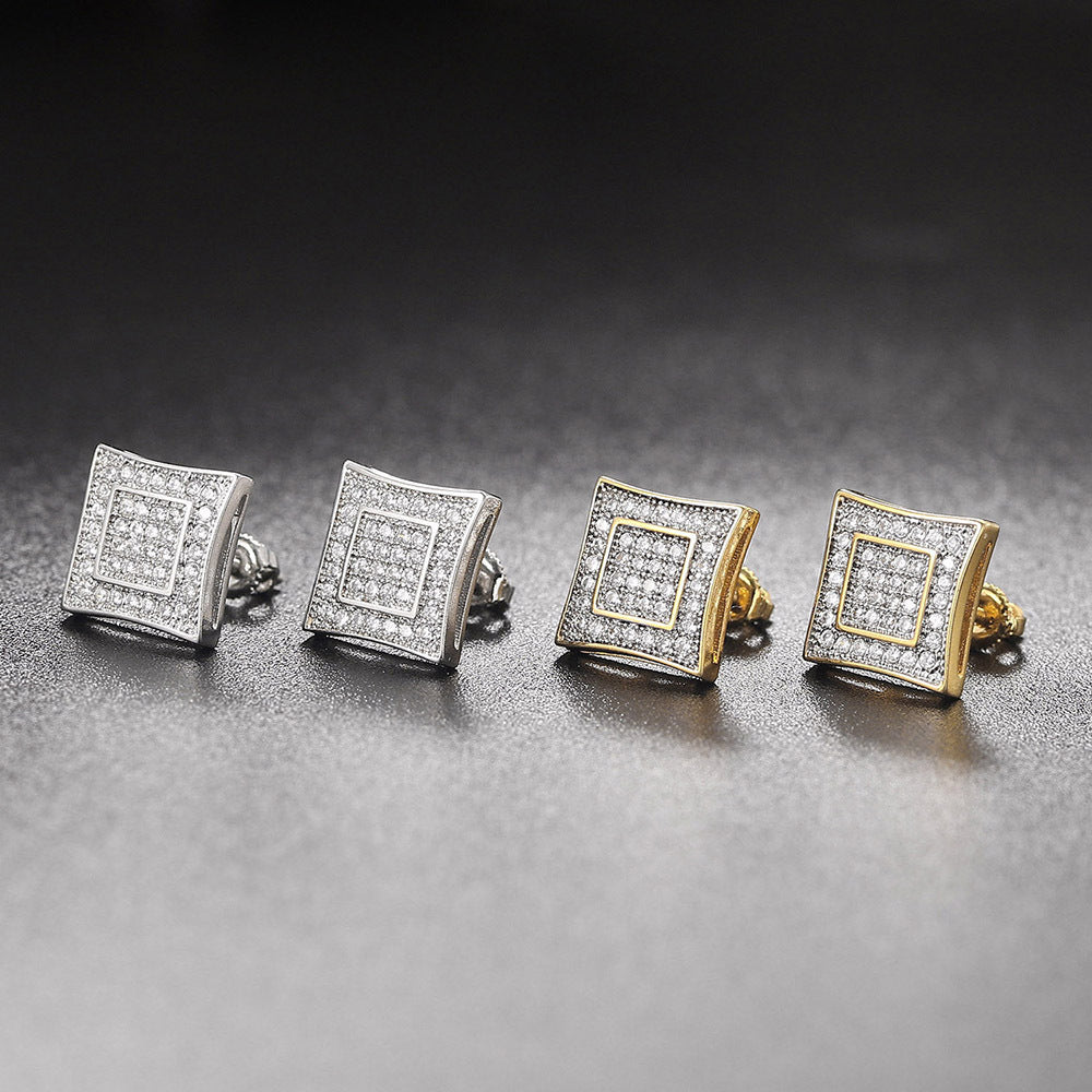 Etra Zirconia Unisex Bling Studs