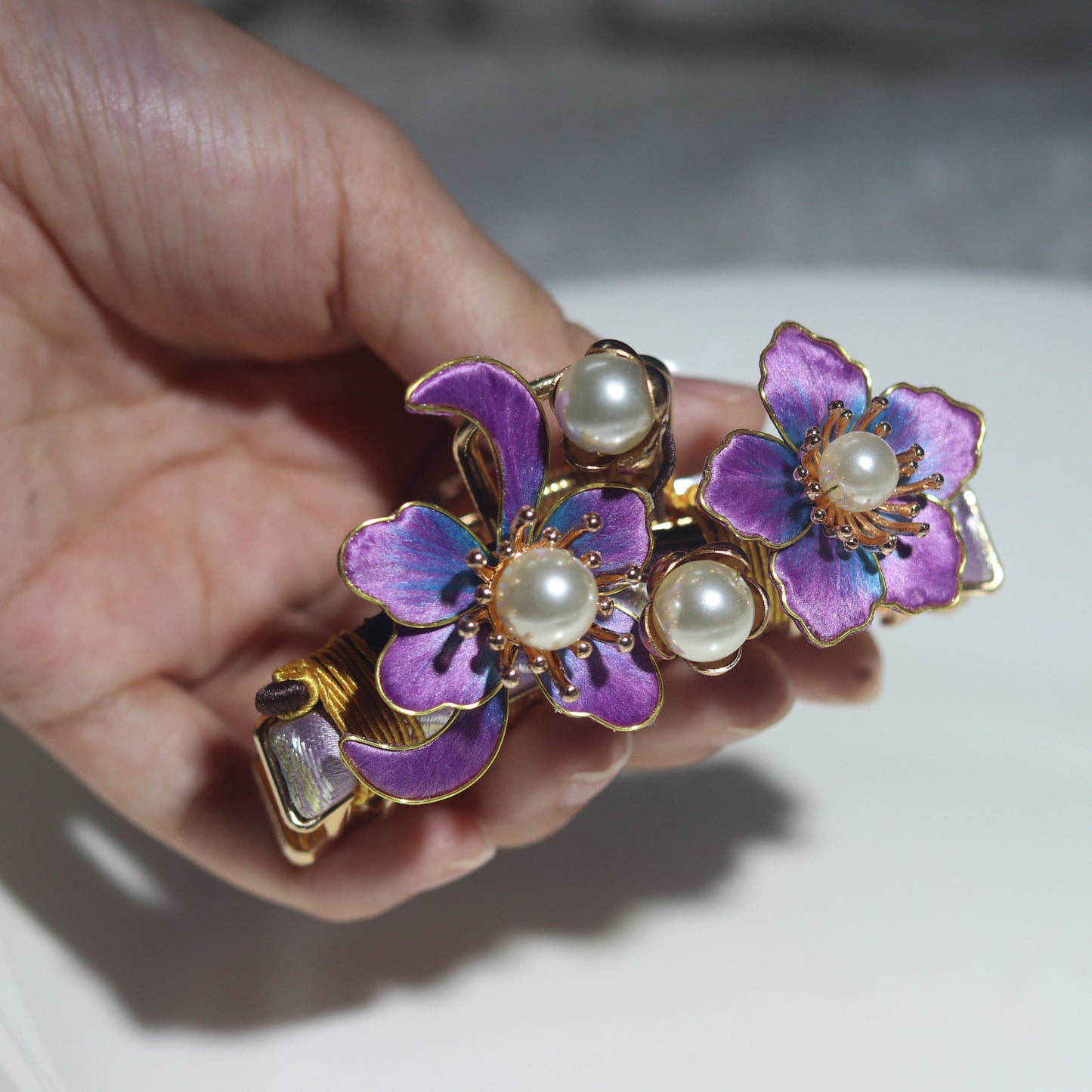 Faryn Silk Flower Handmade Claw Clip