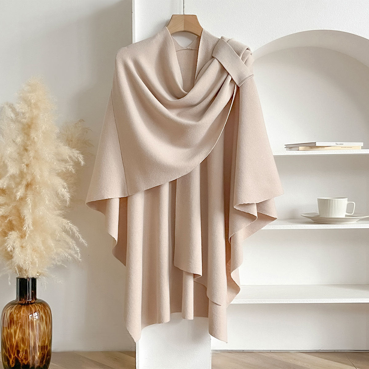 Kaven Beige Poncho