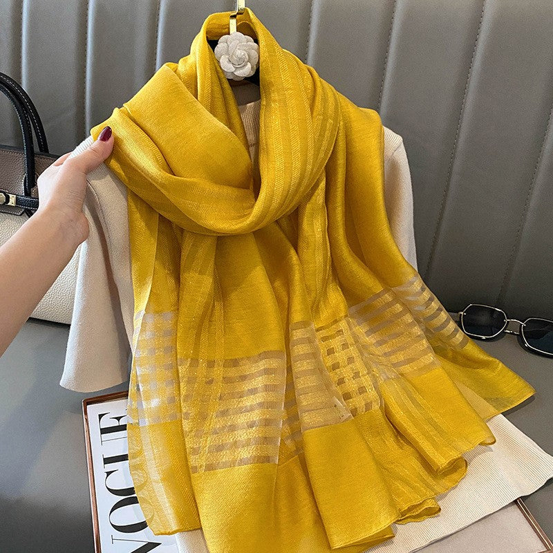 Cinnara Mustard Premium Silk Stole