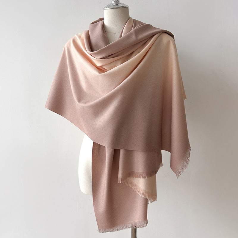 Elaris Mocha Gradient Light Cashmere Shawl