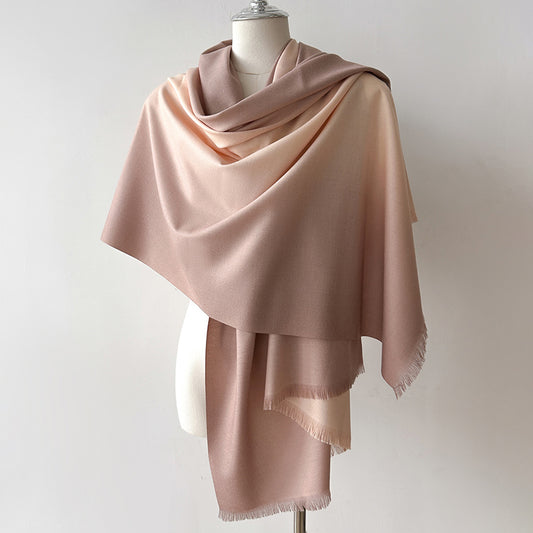 Elaris Mocha Gradient Light Cashmere Shawl
