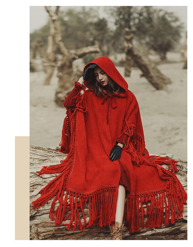 Queen Carmine Designer Handmade Poncho
