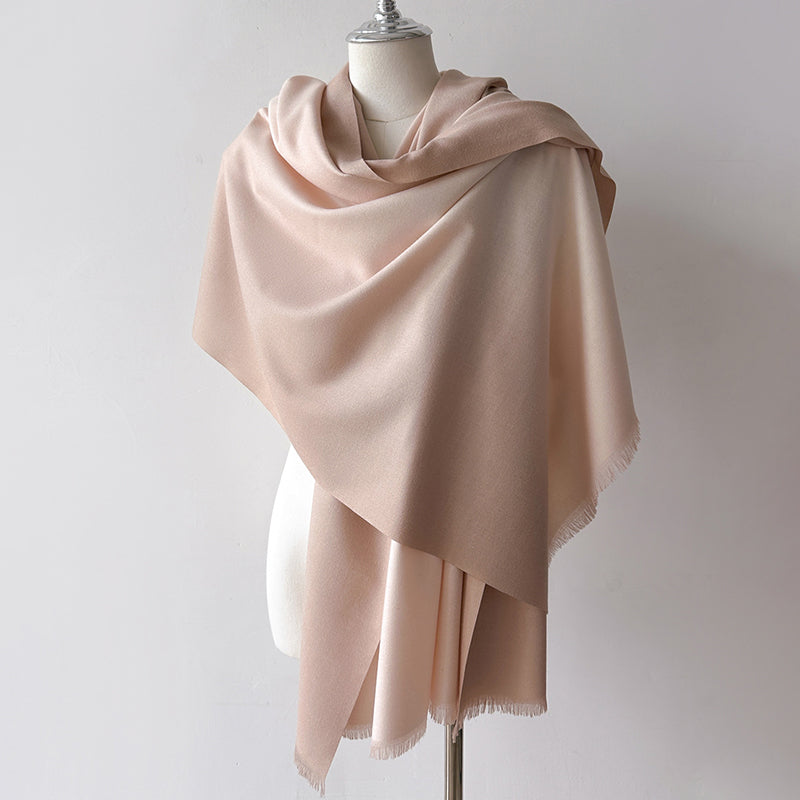 Elaris Ivory Gradient Light Cashmere Shawl