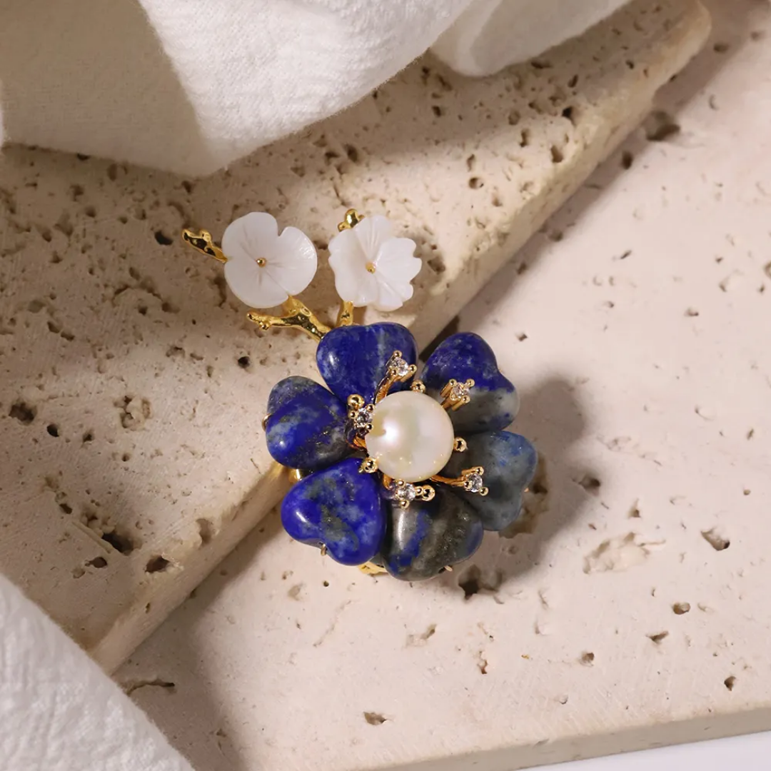 Lazura Lapis Lazuli Brooch/necklace
