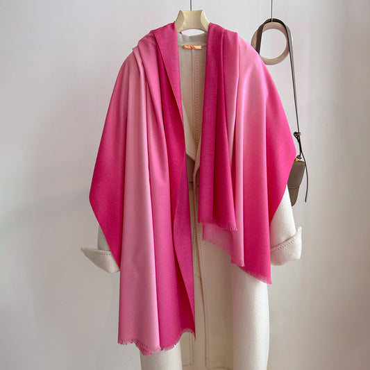 Elaris Blush Gradient Light Cashmere Shawl