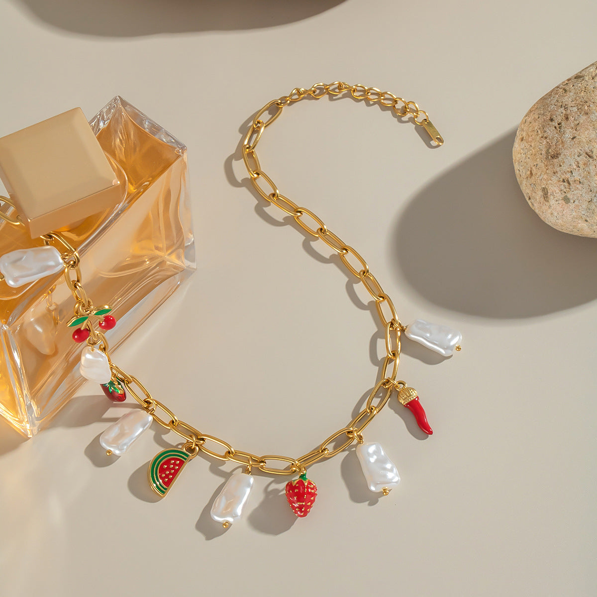 Lumina Charm Ribbon SS Necklace