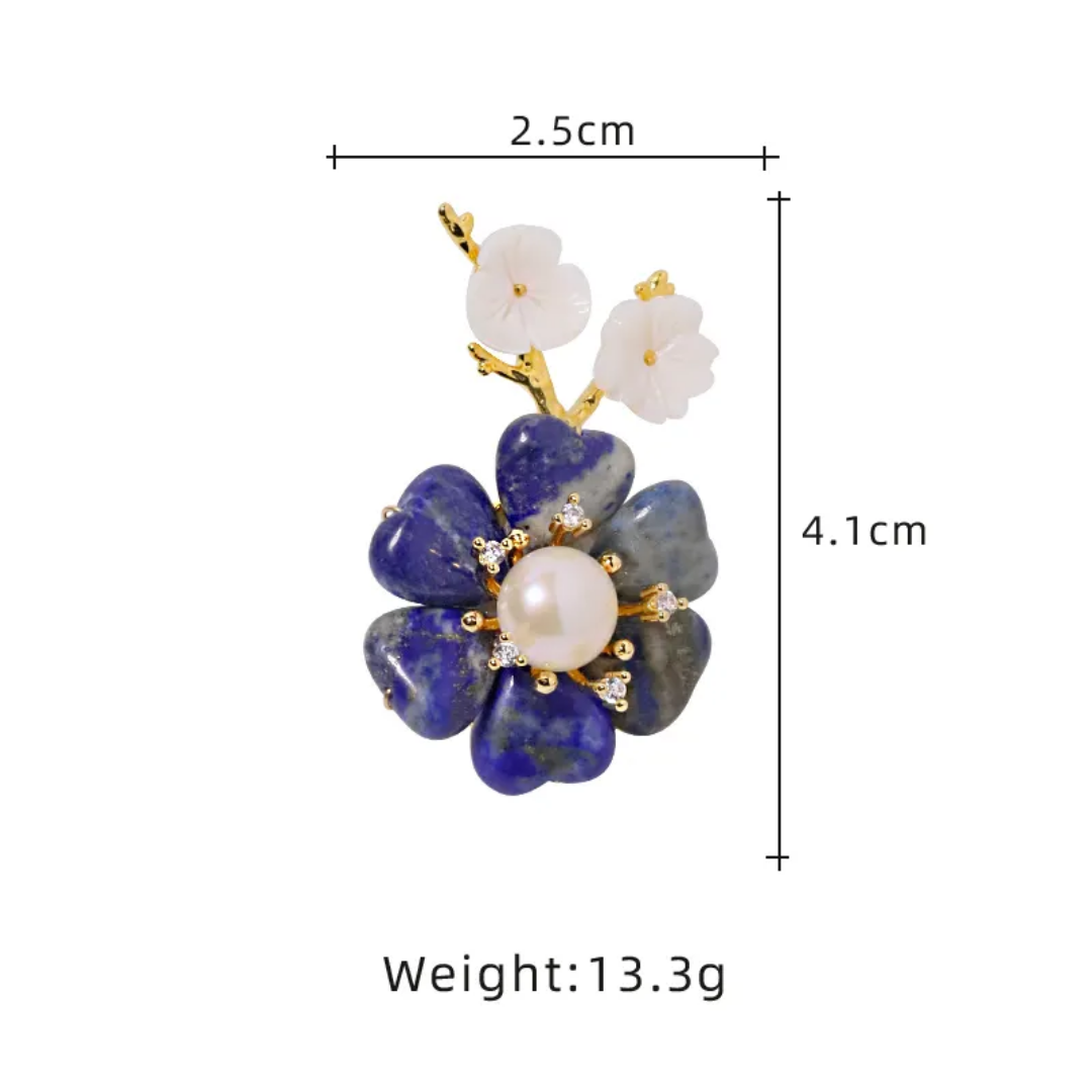 Lazura Lapis Lazuli Brooch/necklace