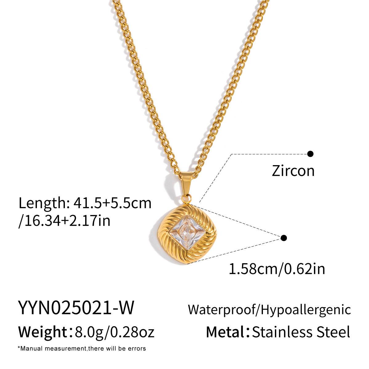 Carved Amour SS Necklace