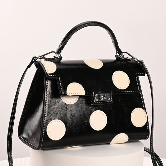 Minique PolkaDots Vegan Handbag (Black)