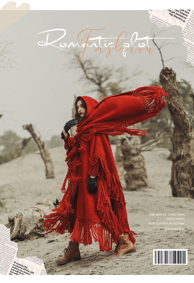 Queen Carmine Designer Handmade Poncho