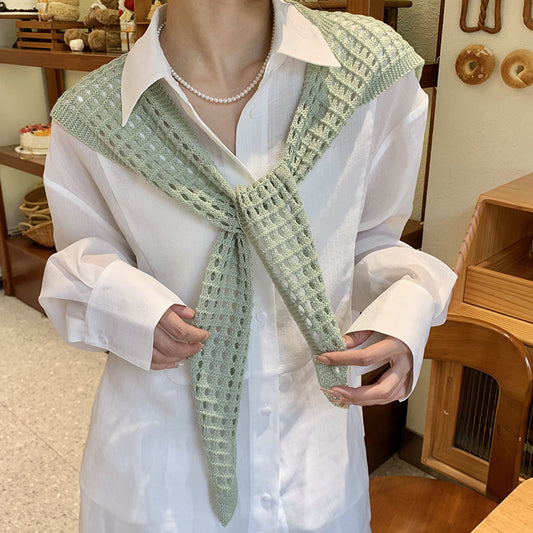 Isla Mint Knitted Collar Scarf