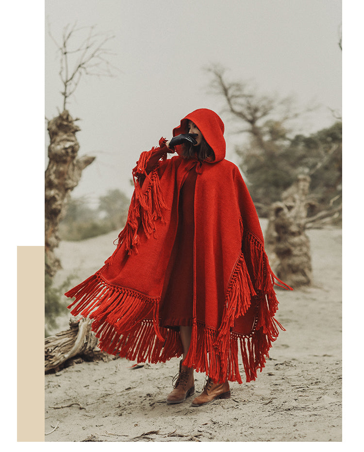 Queen Carmine Designer Handmade Poncho