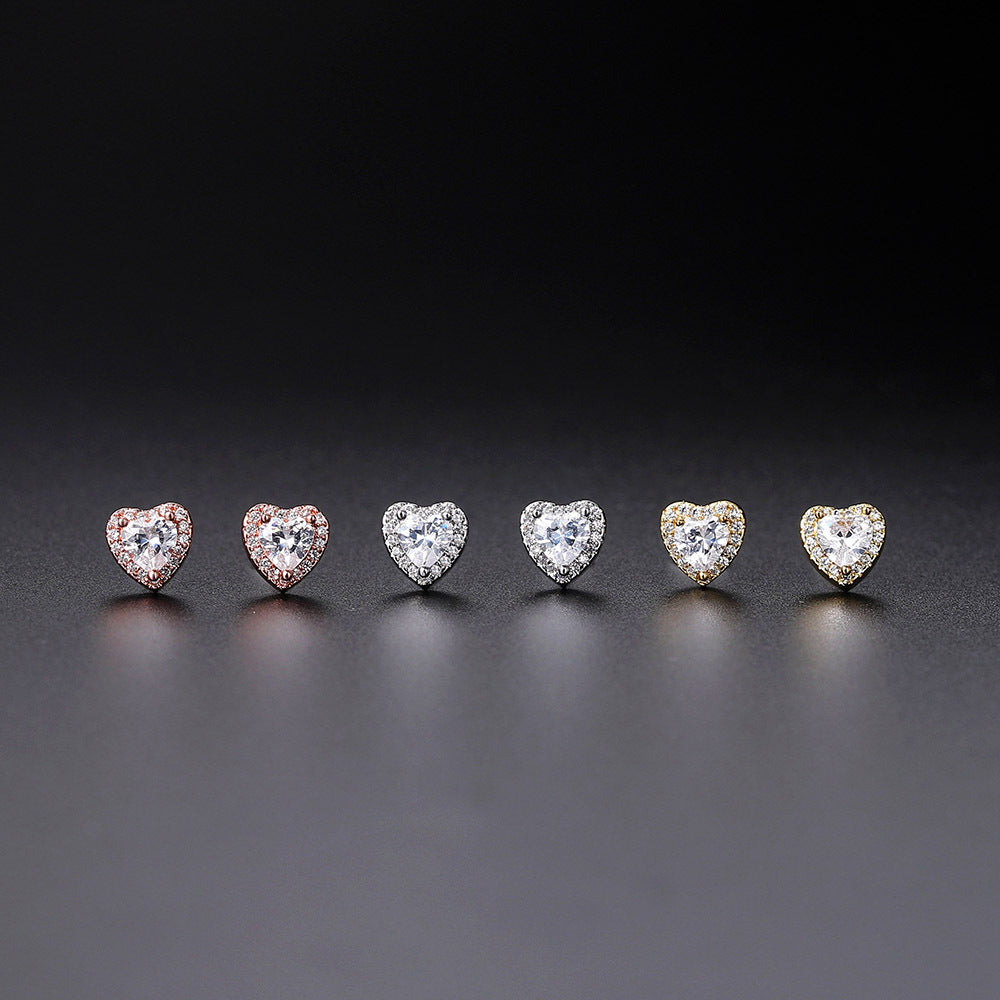 Sova Zirconia Heart Studs