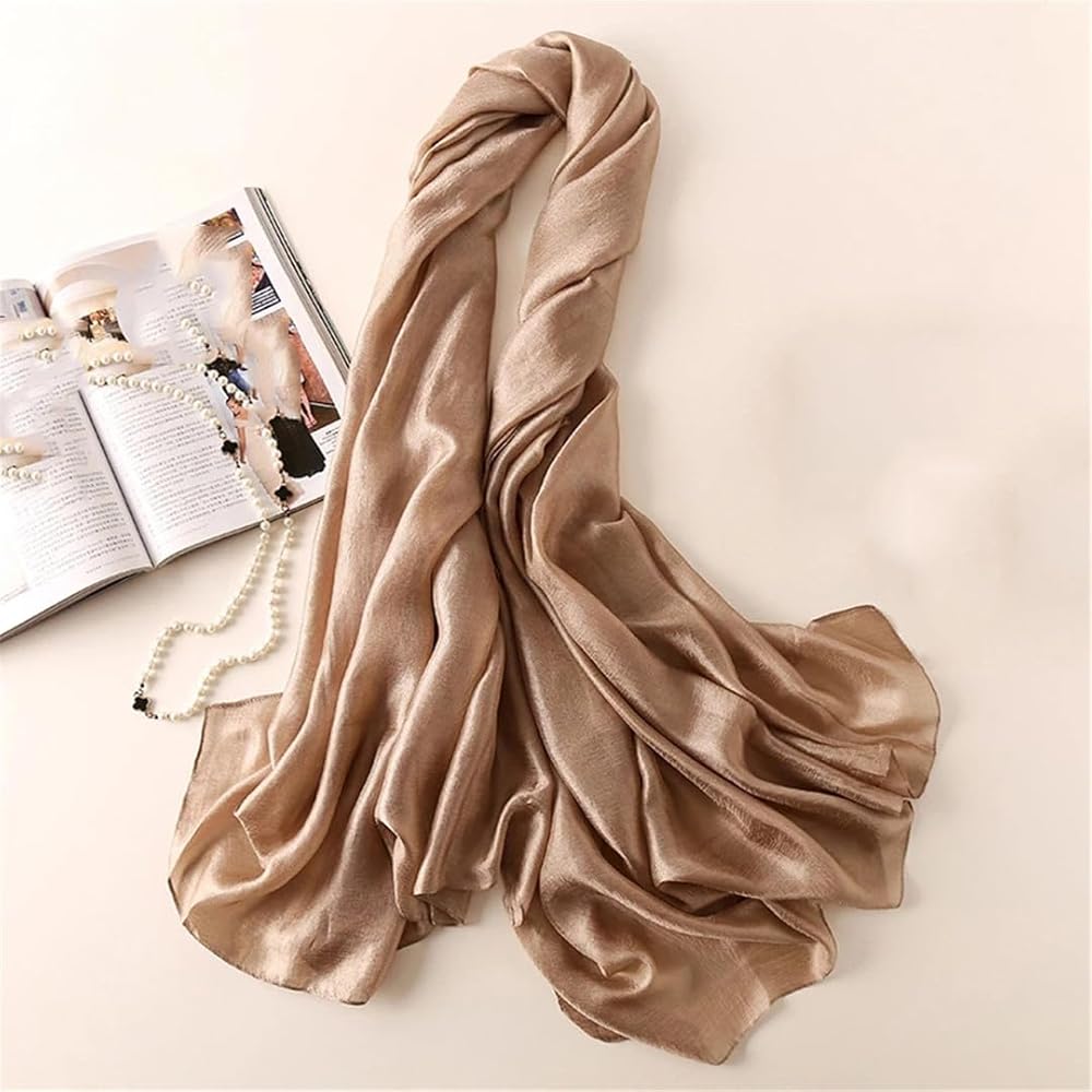 Glitter Golden Silk Linen Stole