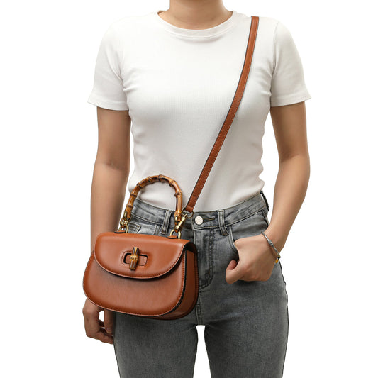 Riva Bamboo Genuine Leather Bag (Tan)