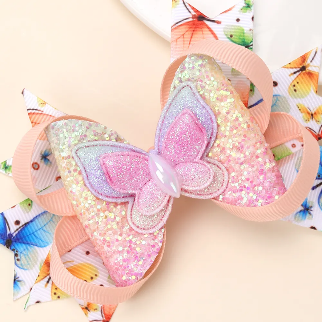 Ribbon Bow Kids Side Pin (Set Of 2)