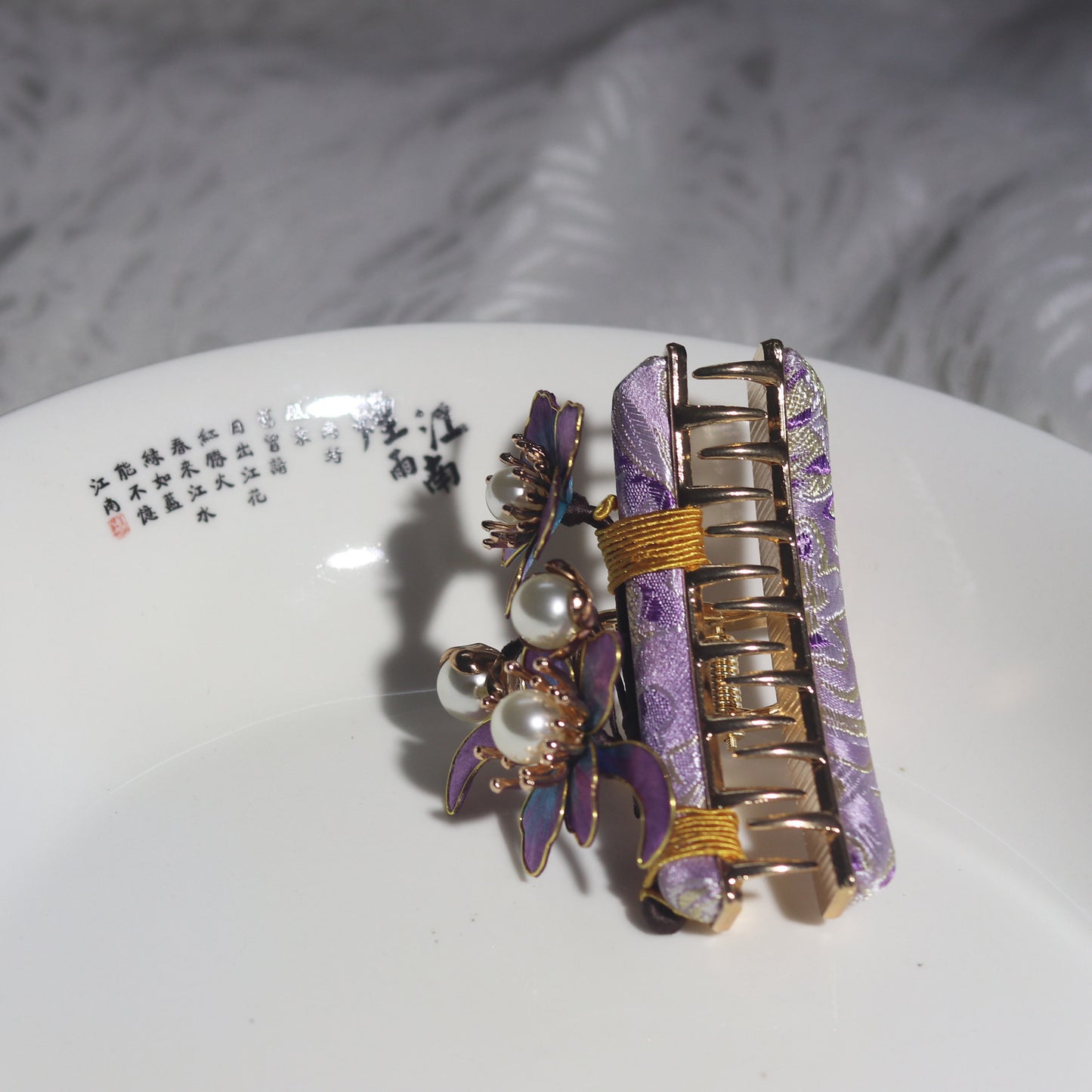 Faryn Silk Flower Handmade Claw Clip