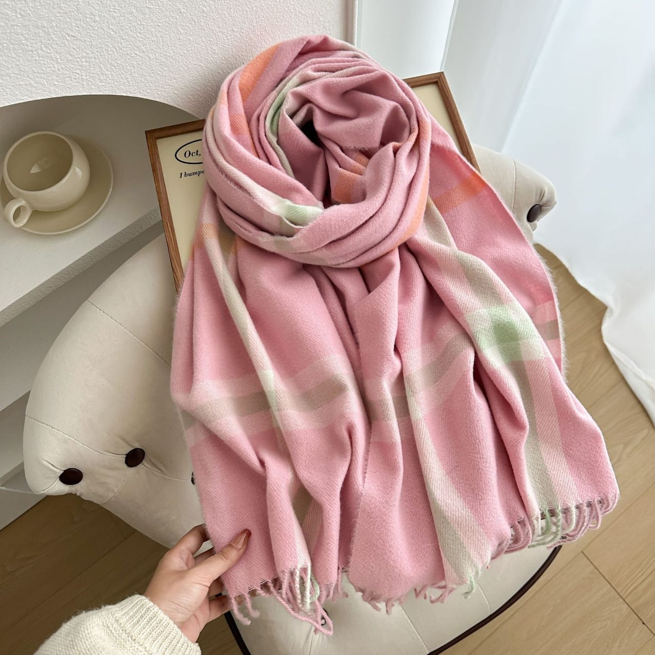 Sky Haven Light Winter Shawl (Baby Pink)