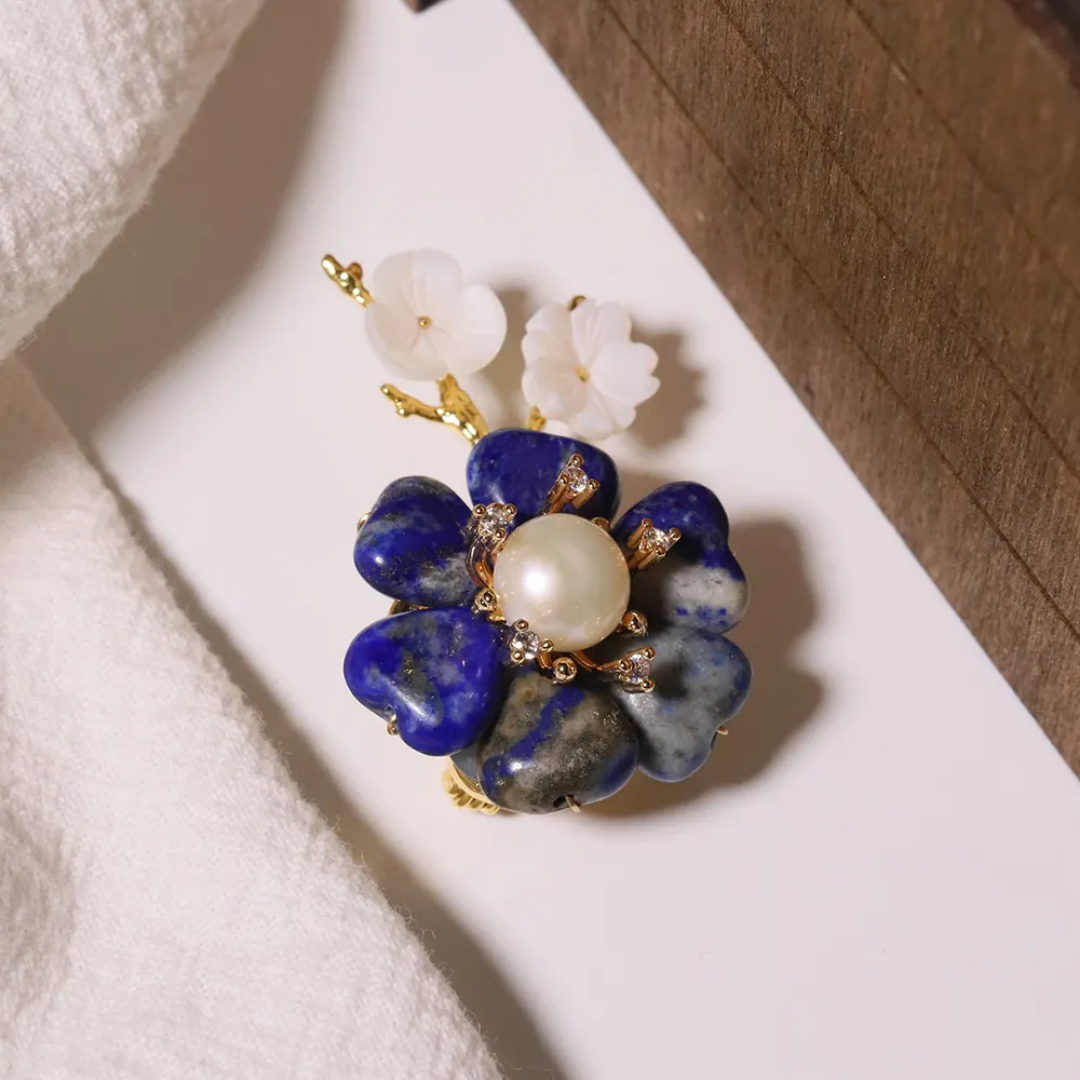 Lazura Lapis Lazuli Brooch/necklace