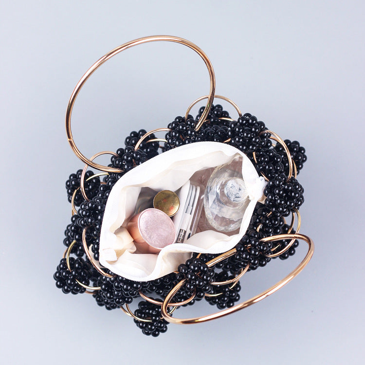 Aurette Pearl Evening Bag (Black)