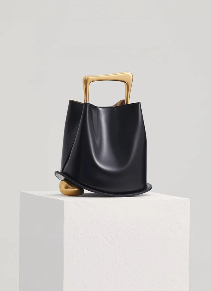Monetra Genuine Leather Handbag (Black)