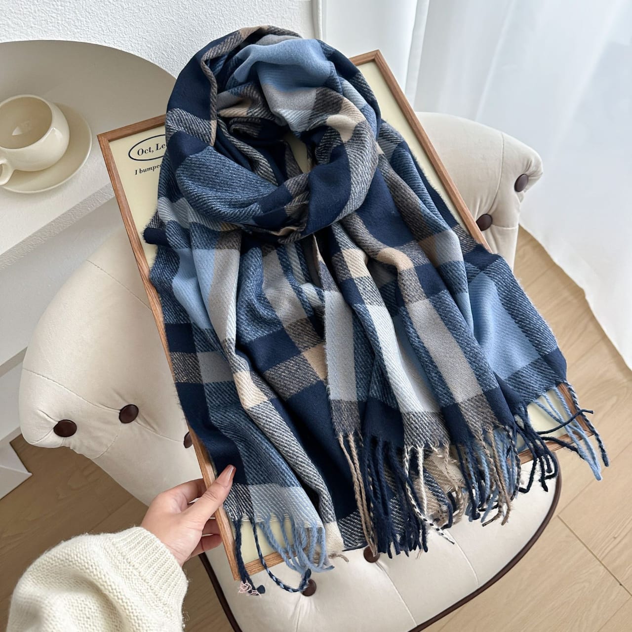 Sky Haven Light Winter Shawl (Blue)