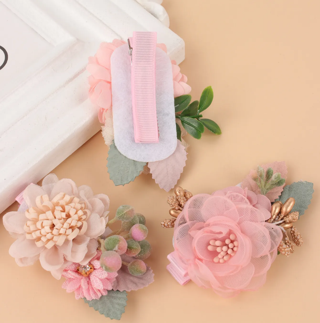 French Flower Side Pin (Set Of 3)