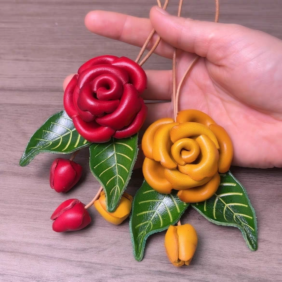 Flora Tassle Genuine Leather Bag Charm