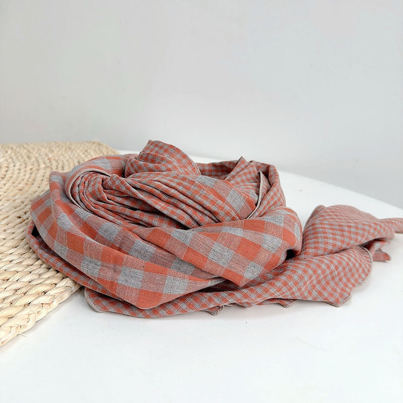 British Rust Double sided Cotton Stole
