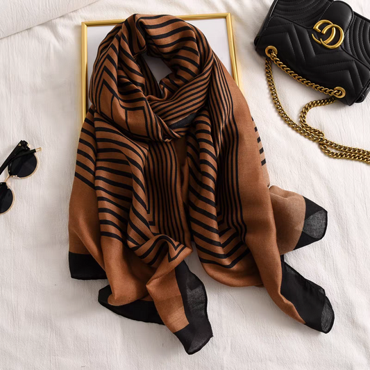 Caramel Matrix Cotton Stole
