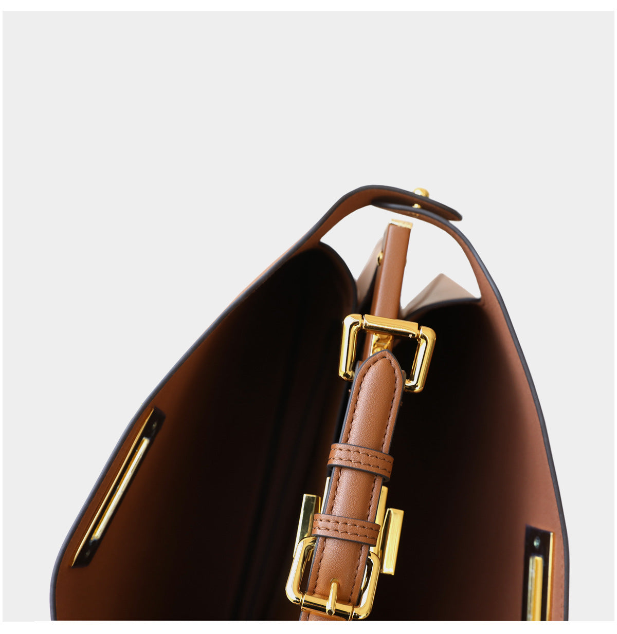 Tasia Genuine Leather Handbag (Tan)