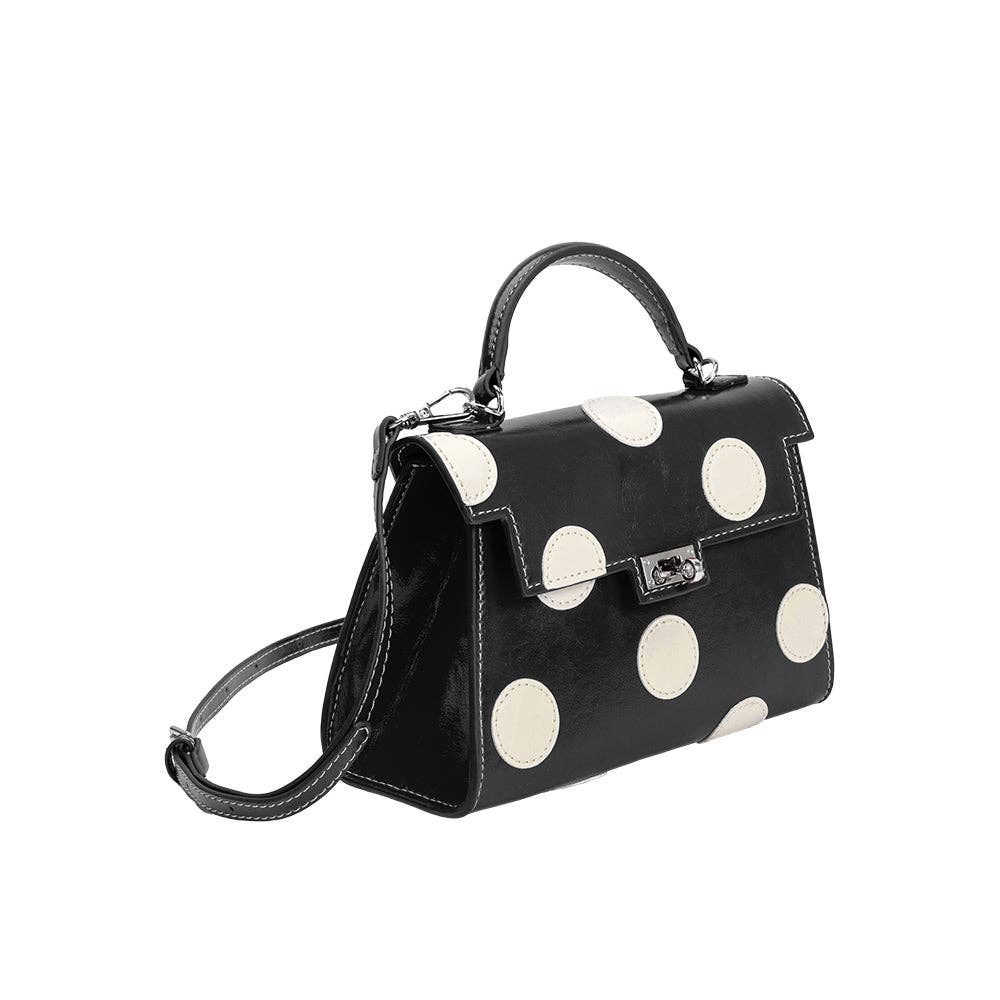 Minique PolkaDots Vegan Handbag (Black)