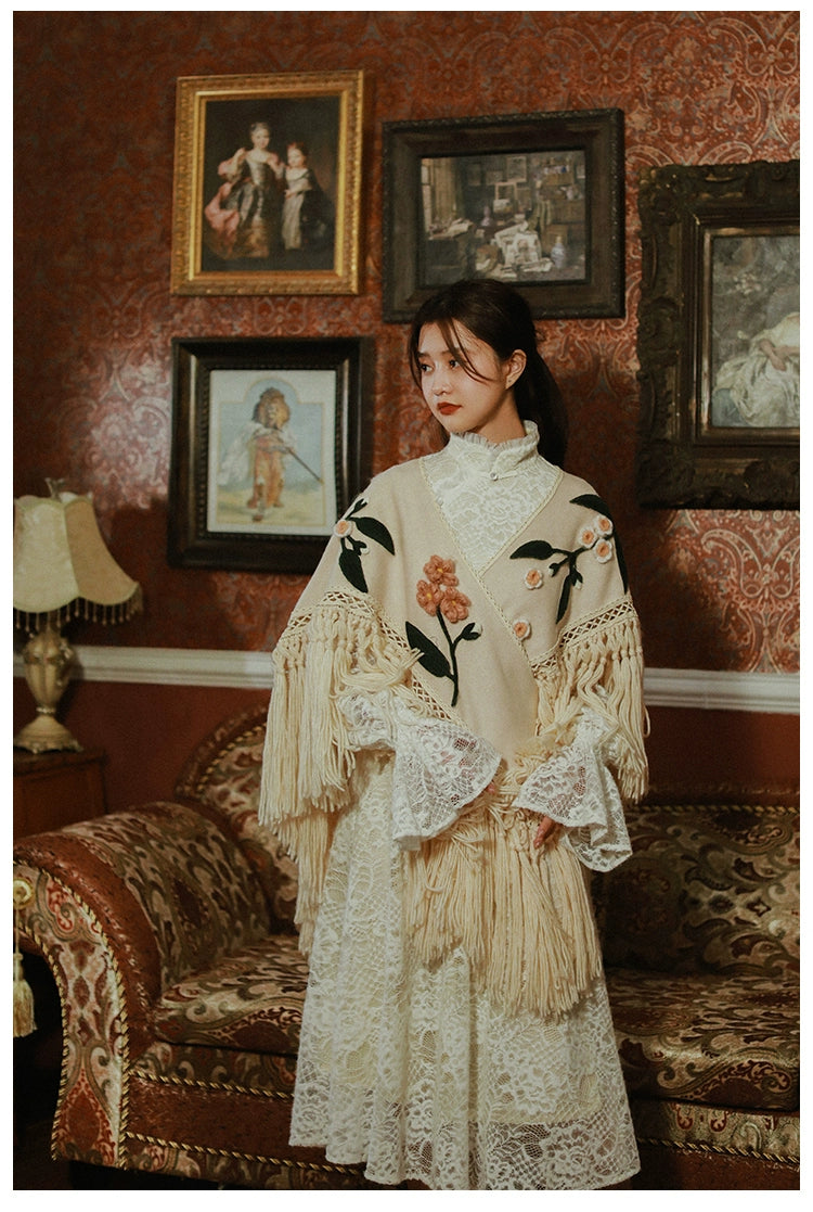 Cream Drift Premium Handmade poncho