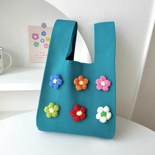 Posha Knitted Gift Pouch (Lake Blue)