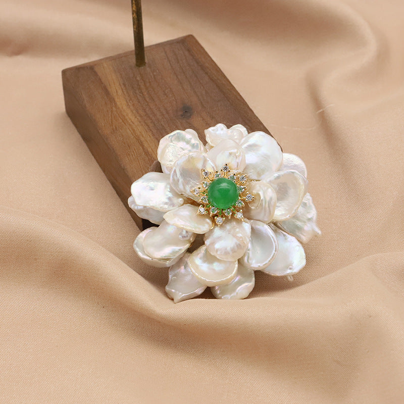 Snowpetal Real Barouque Pearl Brooch