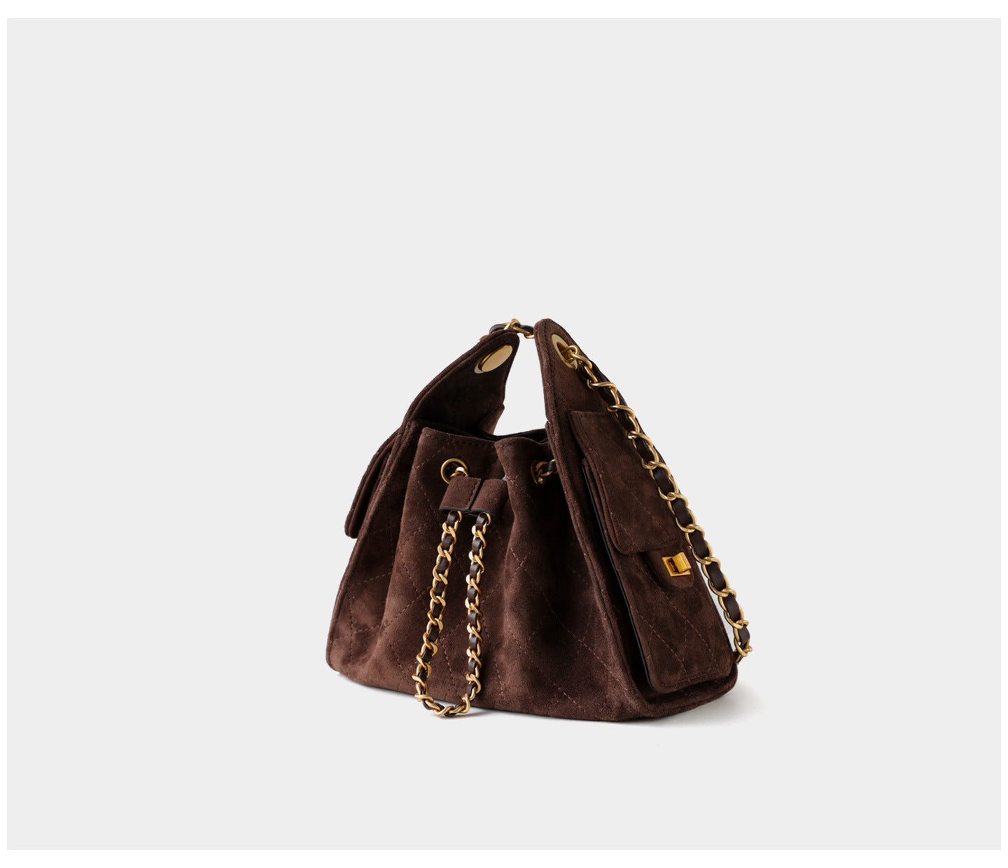 Mora Suede Genuine Leather Handbag (Brown)