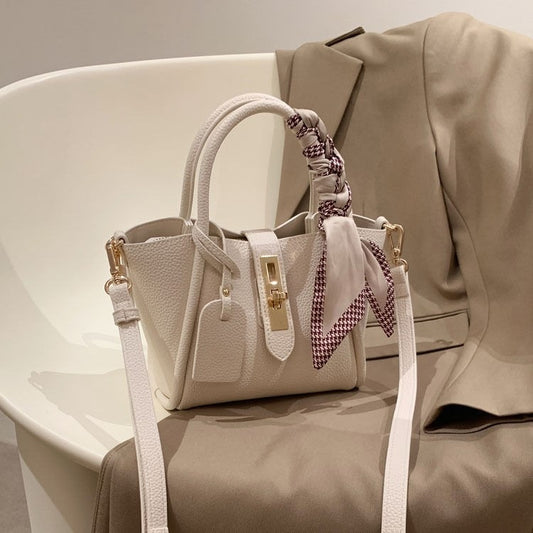 Prestora Handbag with Scarf (Off White)