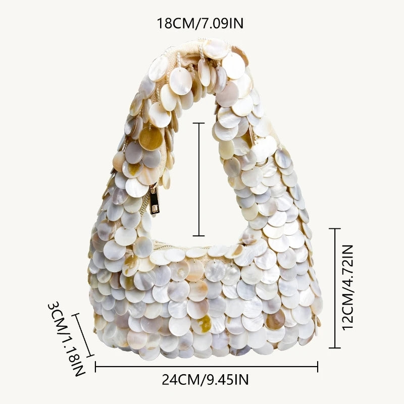 Shell Cascade Mother Of Pearl Evening Bag