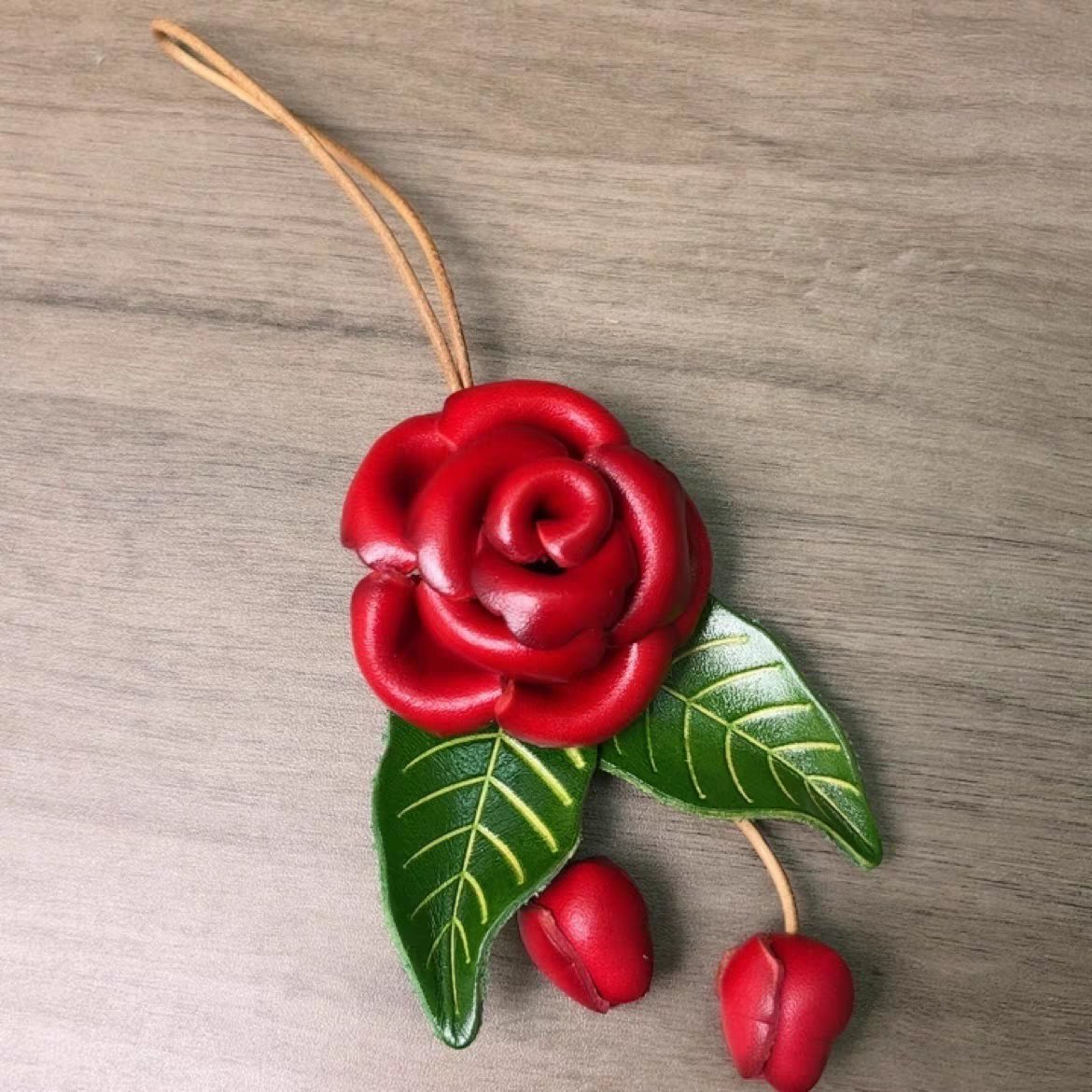 Flora Tassle Genuine Leather Bag Charm