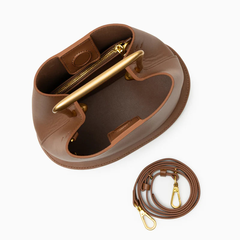 Monetra Genuine Leather Handbag (Caramel)